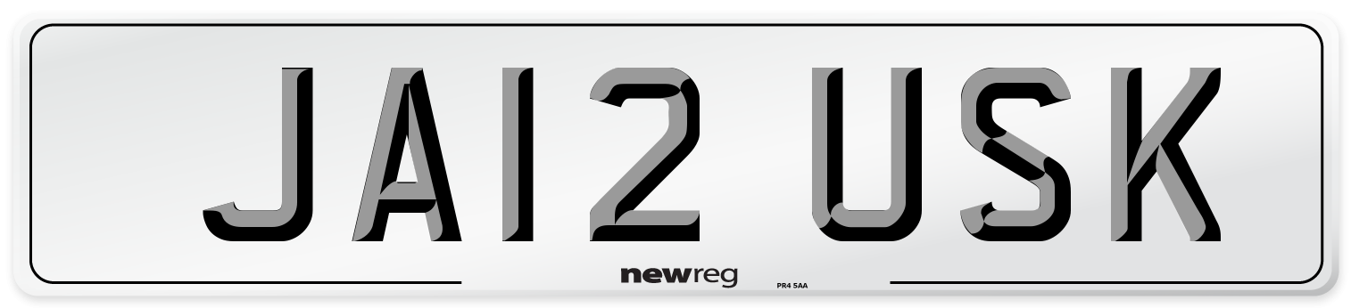 JA12 USK Number Plate from New Reg